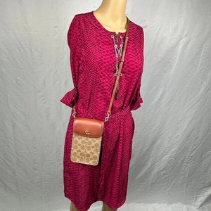 Coach CJ355 CC Signature Cell Phone Crossbody Clutch Tan Rust - Picture 1 of 10