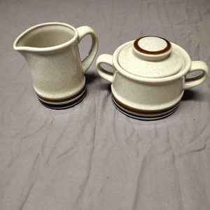 SUNCRAFT Stoneware "Brandy" CREAMER & COVERED SUGAR - Picture 1 of 4