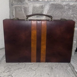 Vintage Cardinal Backgammon Complete Set 20x15” Folding Board Brown/Ivory Chips - Picture 1 of 9