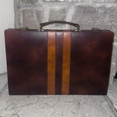 Vintage Cardinal Backgammon Complete Set 20x15” Folding Board Brown/Ivory Chips - Image 1 of 4