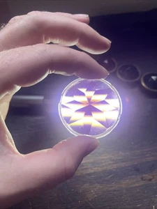 VINTAGE ANTIQUE GLASS REFLECTOR 2 INCH JEWEL Purple Rare Solid Glass Bicycle - Picture 1 of 6