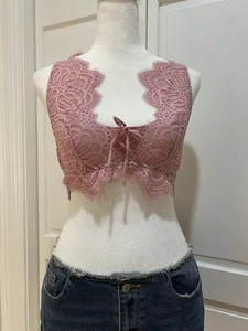 Victoria's Secret Dream Angels Bralette Bra Lace Pink Sz Small Corset Style - Picture 1 of 14
