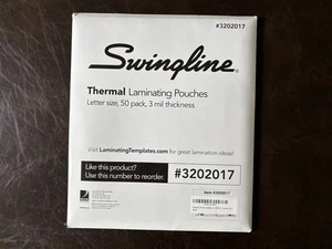 Swingline #3202017 Thermal Laminating Pouches Letter Size, 50 pack, 3 mil thick - Picture 1 of 5