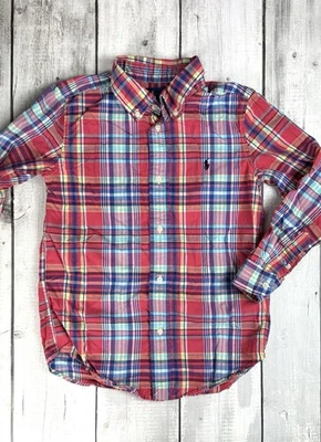 Ralph Lauren Plaid Button Down Shirt Boys Size 7  Long Sleeve Kids 0147 - Image 1 of 4