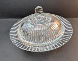 Anchor Hocking Queen Mary Clear Glass Dome Butter Dish with Cover 7.5 Inch - Picture 1 of 6