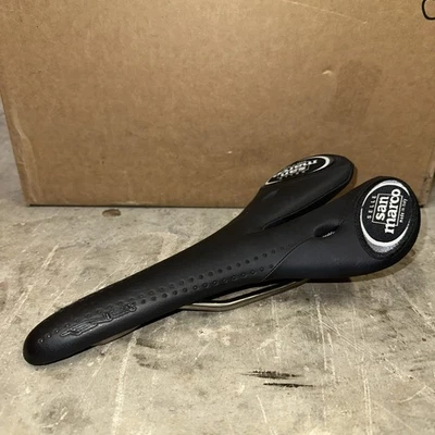 Selle San Marco Titanium Rail Saddle Black Leather Bike Seat NARROW RAIL - Image 1 of 4