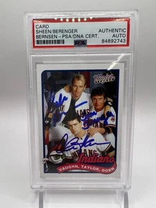 Major League Charlie Sheen Tom Berenger Corbin Bernsen PSA/DNA Auto GEM MT 10 - Picture 1 of 7