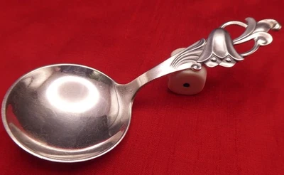 Th Marthinsen 830S Norwegian NM Silver Spoon Blue Bell Design Norway Free Ship - Image 1 of 4