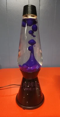 Camel Promo Lava Light Vintage Purple Wax Black Starfield Base Tested Works 17in - Image 1 of 4