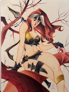 ROGUE 1 - 8X11" ARTE PINUP ORIGINAL POR FAMOUR DC MARVEL ARTISTA TTHONY SILAS - Imagen 1 de 2
