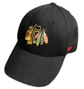 Chicago Blackhawks NHL '47 Marke schwarz verstellbar Captain Snapback Mütze - Bild 1 von 7