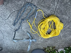 3,2KG Grapnel Bootsanker Set 5m 6mm Kette 200ft 8mm Seil 6 Seil Farben verfügbar - Bild 1 von 5
