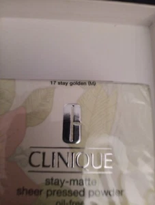 Clinique Stay Matte Sheer Pressed Powder #17 Stay Golden Oil Free Nib Free Shipp - Picture 1 of 3