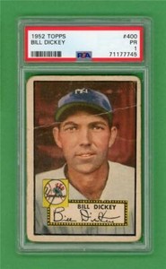 1952 Topps #400 Bill Dickey *** PSA Poor 1 ** New York Yankees old baseball card