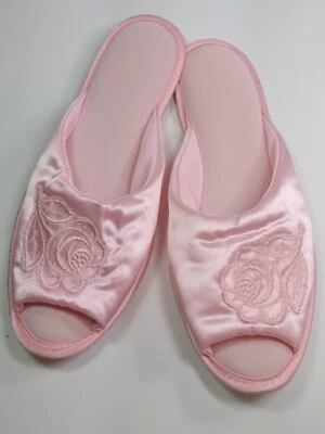 Gossard Artemis Scuffs Pink Nylon Peep Toe Slippers Women's Shoes Size M 6.5-7.5 - Image 1 of 4