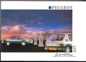Peugeot 205 Gentry 1.9 Auto 3-dr Limited Edition 1992 UK Market Sales Brochure - Picture 1 of 3