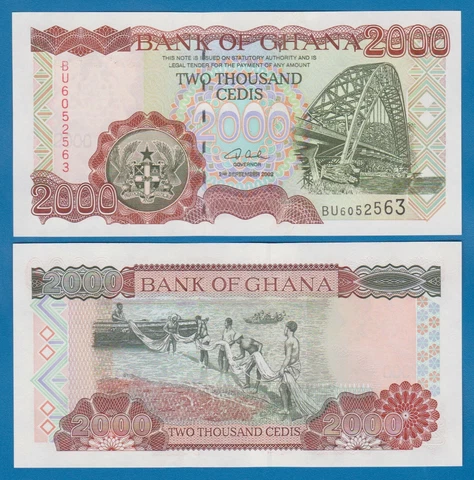 Ghana 2000 Cedis P 33g 2002 UNC  P 33 g Cover