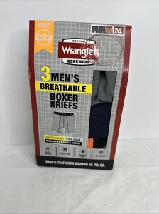 Wrangler Workwear Breathable Boxer Briefs Mens Size M (32-34) 3-Pack Blue Gray - Picture 1 of 7