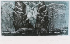ERNST FUCHS AUSTRIAN ETCHING & AQUATINT "DAS GEFANGNIS DES SOMMERS" 1972 