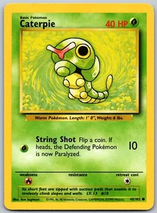 Caterpie 45/102 Common Base Set 1999 WOTC Pokemon Card - Picture 1 of 2