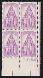 US - 1957 Polio Issue - SC# 1087 Plate Block of 4 Mint NH OG - Picture 1 of 2