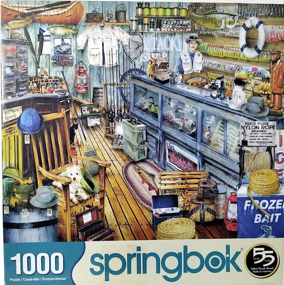 The Bait Shop Edward Wargo 1000 pc 24" X 30" Jigsaw Puzzle Springbok - Image 1 of 1