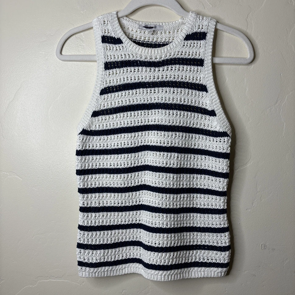 Madewell Womens Size Small Crochet-Knit Crewneck Sweater Tank NO991 2321