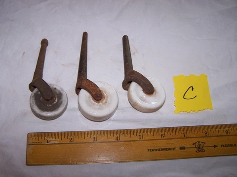 Vintage Antique CASTORS with Porcelain Wheels - Mixed Lot C Cover