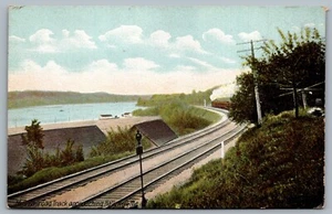 Postcard c1907 Maine Central Railroad Company Track Approaching Hallowell ME - Bild 1 von 2