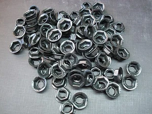 100 GM Chevy Buick Cadillac 1/4" emblem name plate black thread cutting nuts - Picture 1 of 2