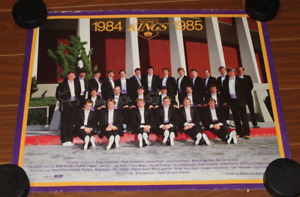 1984-85 Los Angeles Kings Autographed Signed 17x22 Team Poster Marcel Dionne + 3