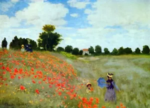 Poppies by Claude Monet Giclee Fine Art Print Reproduction on Canvas - Picture 1 of 1