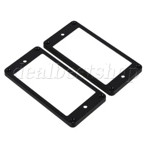 2pcs Black Square Electric Guitar Humbucker Pickup Cover Plate Mounting Rings - Picture 1 of 3