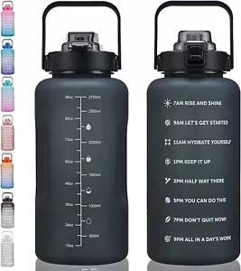64 oz, 100 oz, 128 oz Large Incentive Water Bottle with Time Stamp, Leak Proof - Picture 1 of 7