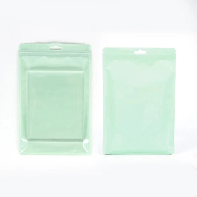 100/200/500 Glossy Green Poly Plastic with Window Butterfly Hang Hole Flat Bags - Image 1 of 4