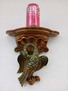 Vintage Wooden Corbel Wall Shelf Bracket Art Wood Hand Carved Griffon Bird - Picture 1 of 17