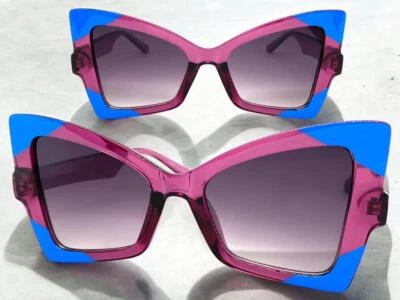 GAFAS DE SOL estilo ojo de gato retro exageradas vintage de gran tamaño marco violeta grande Foto 1 de 4