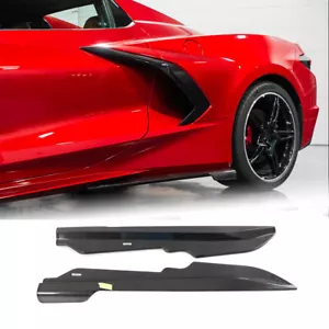 Für Chevrolet Corvette C8 2020-24 Kohlefaser Seitenschweller Verlängerung Lippe Splitter - Bild 1 von 13