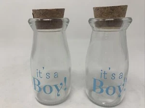 It's A Boy Glass Jars - Cork Stoppers - Free Shipping - Picture 1 of 5