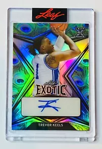2022-23 Leaf Exotic Auto Peacock Prism Trevor Keels Knicks XRC 5/7 - Picture 1 of 2