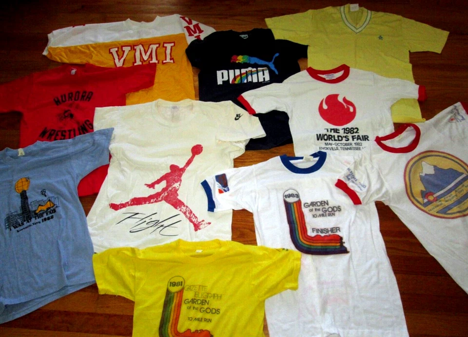 LOTE 10 Camisetas De Colección Años 80 90 Puntada Única Jordan Pantalla Estrellas Knoxville Timbre S Foto 1 de 4