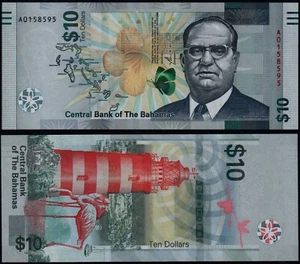 BAHAMAS 10 DOLLARS (P NEW) 2022 UPDATE COLOUR UNC - Picture 1 of 1