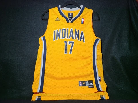 adidas Indiana Pacers Mike Dunleavy #17 Swingman Jersey - Size Large Yellow RARE Cover