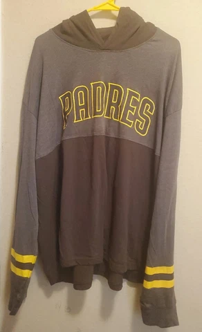 San Diego Padres Hoodie Swinging Friar Brown And Gold Pullover Sweat Shirt 2XL Cover