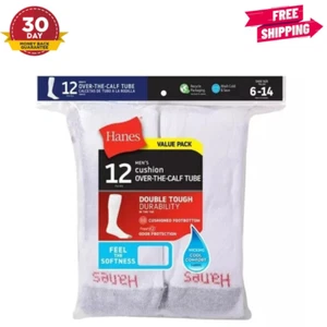 Calcetines de tubo Hanes para hombre de doble resistencia durabilidad sobre la pantorrilla, paquete de 12 - Imagen 1 de 3