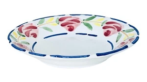 Pottery Barn BELLA ROSE handbemalt blau rosa Blumen überbackene Suppe Pasta Schale - Bild 1 von 6