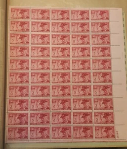Scott 985 - 1949 Campamento Nacional de GAR Hoja Completa de 50 Estampillas de EE. UU. 3¢ MHN - Imagen 1 de 3