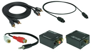 Analógico A Audio Digital Convertidor + 1,5m Toslink + 0,7m Rca + Clavija - Imagen 1 de 3