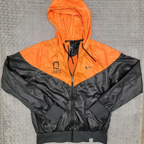 Nike Oklahoma State Cowboys OSU Full Zip Windbreaker Jacket Orange Womens Sz XL Cover