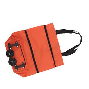 (Orange)Einkaufswagen Faltbare Tasche Große Kapazität Reißverschluss Design O DE